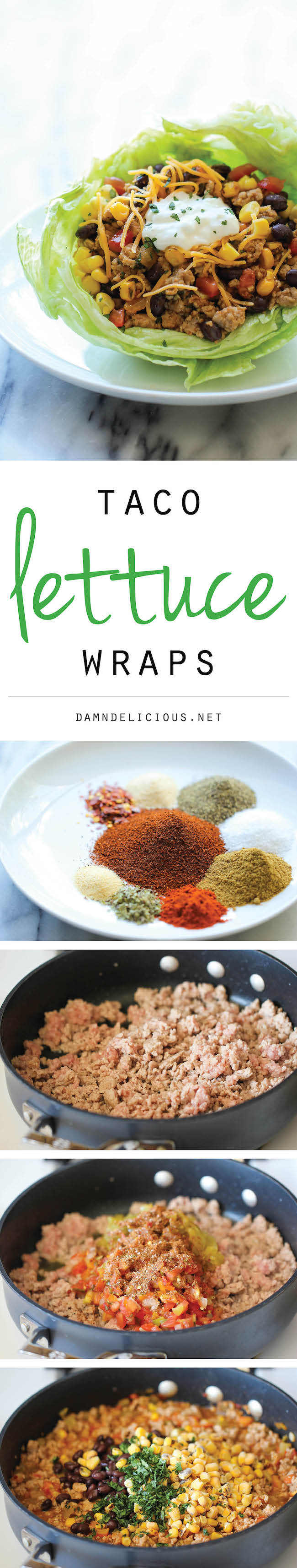 Taco Lettuce Wraps - A wonderfully healthy, low carb alternative to traditional tacos, packed with tons of flavor and protein!