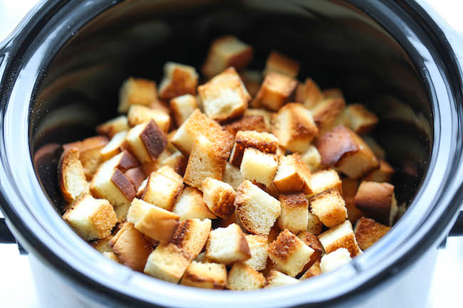 Slow Cooker Cranberry Pecan Stuffing - The best and easiest stuffing ever made right in the crockpot, making Thanksgiving prep just that much easier!
