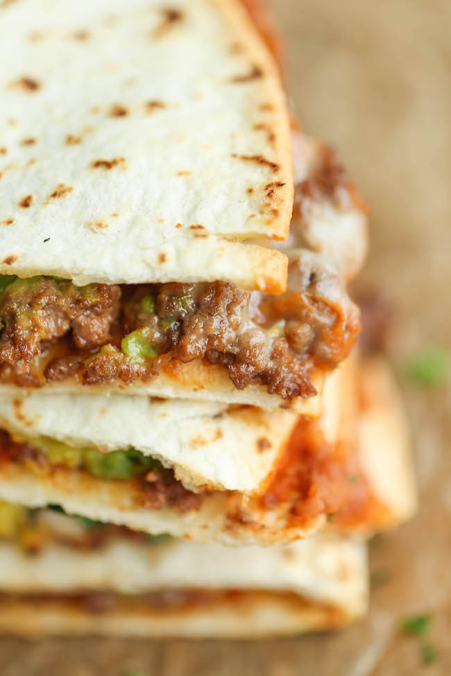 Cheesy Avocado Quesadillas - Easy, no-fuss quesadillas that are perfectly crisp and amazingly cheesy. An absolute must for those busy weeknights!