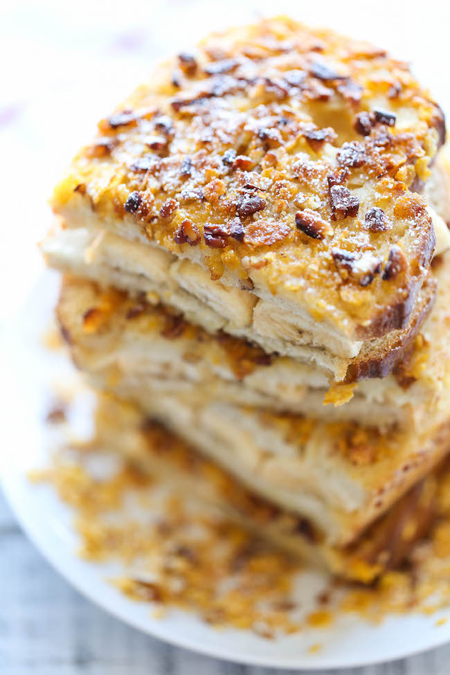 Banana Stuffed French Toast - After this, you'll never want traditional French toast ever again. And this is the perfect way to use up those spotty bananas!