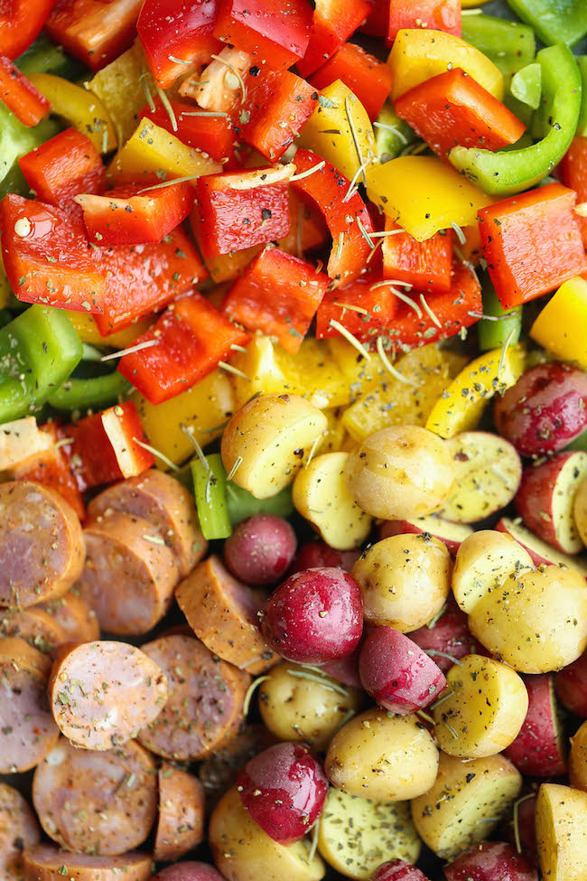 Easy Breakfast Potatoes - The BEST and EASIEST breakfast potatoes ever. No sautéing. No stirring. No fuss. Simply throw everything into the oven. That's it!