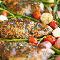 Honey Balsamic Chicken Breasts and Veggies