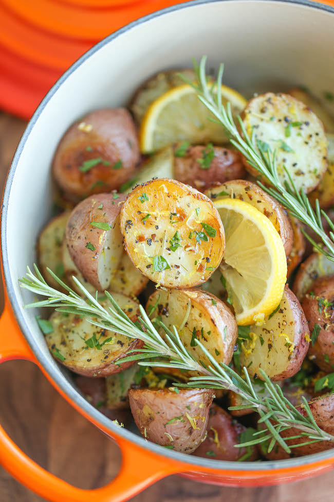 Lemon Rosemary Roasted Potatoes - Lemon and rosemary come together beautifully in this quick and easy go-to side dish, perfect for every meal!