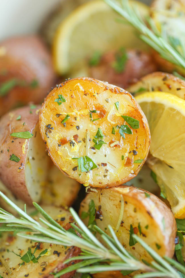 Lemon Rosemary Roasted Potatoes - Lemon and rosemary come together beautifully in this quick and easy go-to side dish, perfect for every meal!