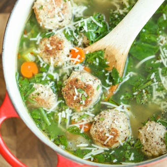 Turkey Meatball and Spinach Soup