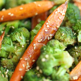 Asian Roasted Carrots and Broccoli