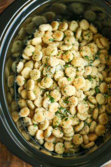 Slow Cooker Parmesan Ranch Oyster Crackers