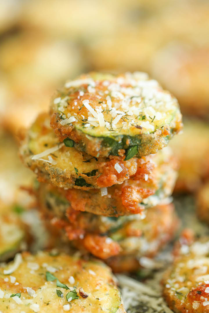 Baked Zucchini Ranch Parmesan Chips - Perfectly crisp-tender zucchini chips baked from start to finish - guilt-free, healthy and just so stinking good!