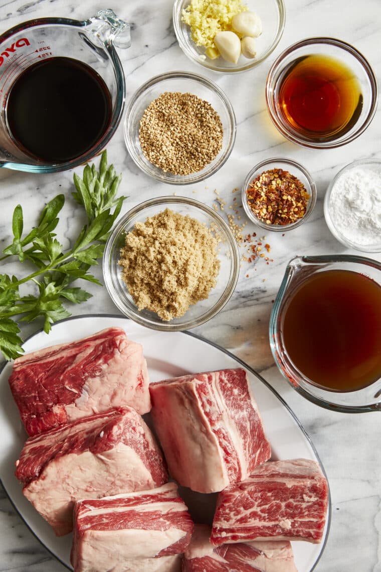 Slow Cooker Asian Short Ribs - Literally fall-off-the-bone tender! SO SO GOOD. Set and forget right in your crockpot. So easy with zero fuss!