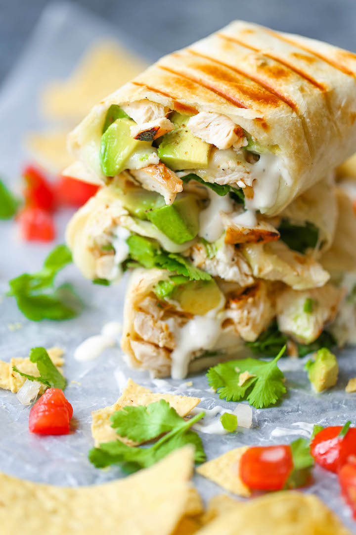 Chicken and Avocado Ranch Burritos