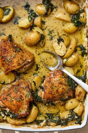 Chicken and Potatoes with Garlic Parmesan Cream Sauce