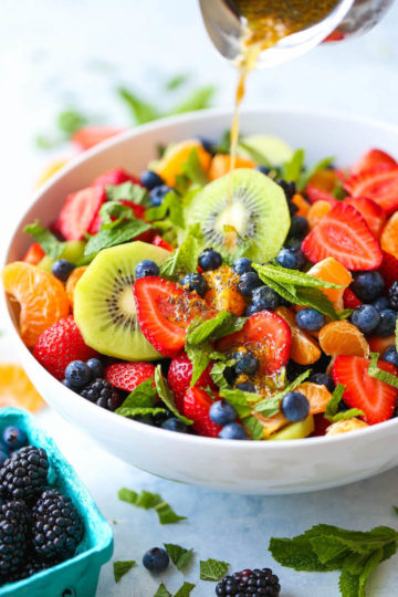 Easy Fruit Salad with Orange Poppy Seed Dressing
