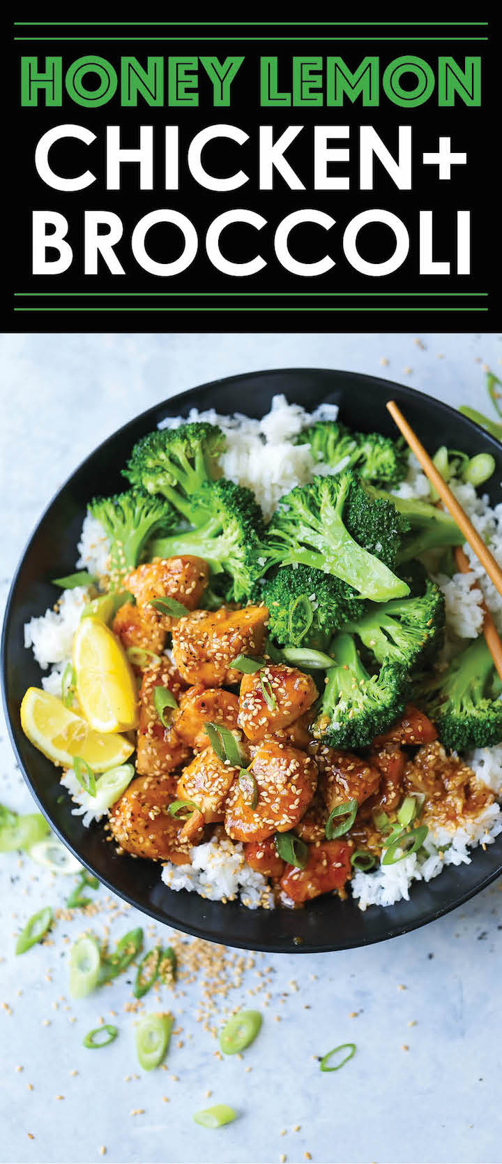 Honey Lemon Chicken and Broccoli Bowls - A takeout favorite that is sure to be a hit with the entire family! Plus, that lemon glaze is TO. DIE. FOR.
