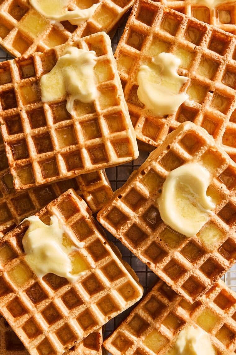 Healthy Protein Waffles - Breakfast of champions! High protein waffles made in a blender with easy 10 min prep! So filling with 20g protein.