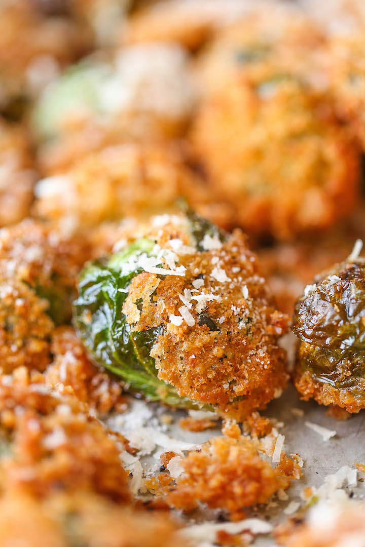 Parmesan Brussels Sprouts - This is really the ONLY way to have brussels sprouts. Crisp-tender and so crunchy! A must have side-dish with all of your meals!