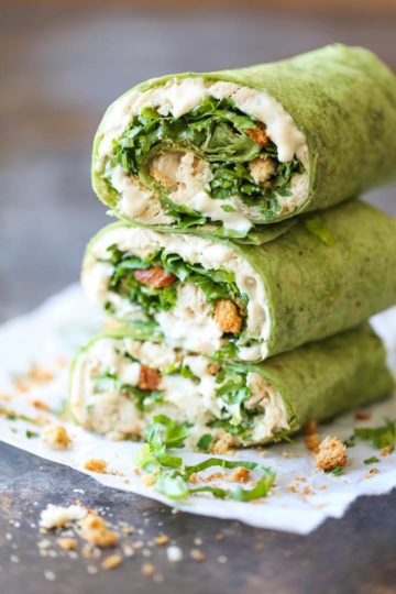 Slow Cooker Chicken Caesar Wraps