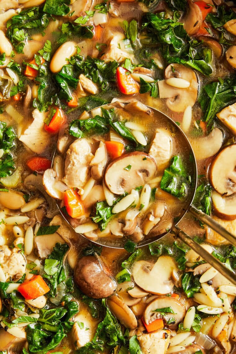 Detox Chicken Soup - Cleansing, immune-boosting soup with all the goodness (kale, mushrooms, celery, carrots) without compromising any taste!