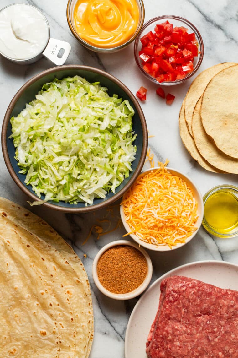 Homemade Crunch Wrap Supreme - A complete DIY Taco Bell copycat version completely homemade, made so much healthier and tastier (and so customizable). So easy, so so good!