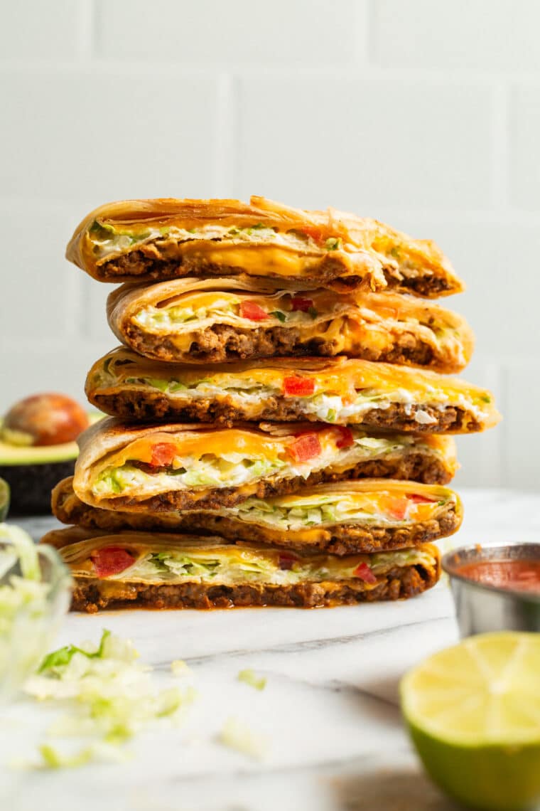 Homemade Crunch Wrap Supreme - A complete DIY Taco Bell copycat version completely homemade, made so much healthier and tastier (and so customizable). So easy, so so good!