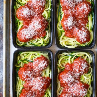 Zucchini Noodles with Turkey Meatballs