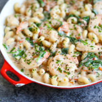 Shrimp Pasta with Tomato Basil Cream Sauce