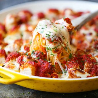 Spaghetti Squash Chicken Parmesan