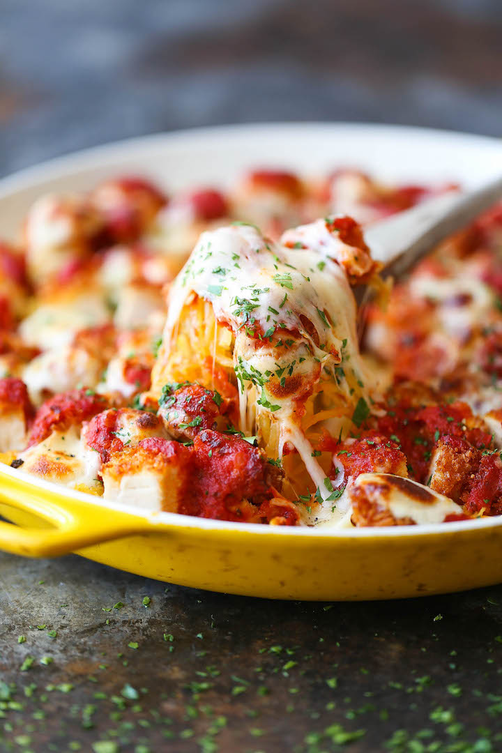 Spaghetti Squash Chicken Parmesan