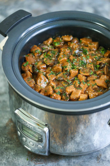 Slow Cooker Steak Tips with Mushrooms