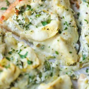 Spinach and Artichoke Dip Pizza