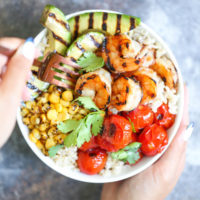 Grilled Honey Garlic Shrimp Bowls