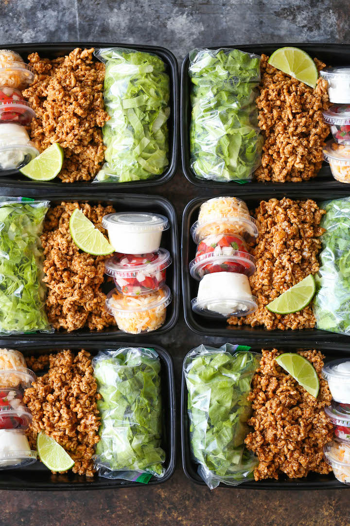 Turkey Taco Salad Meal Prep - A much HEALTHIER take on Taco Tuesdays, except you are meal prepped for the entire week! Less calories and cheaper too!