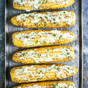 Roasted Corn with Garlic Herb Butter1