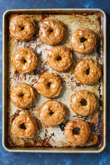 Baked Pumpkin Donuts with Maple Glaze