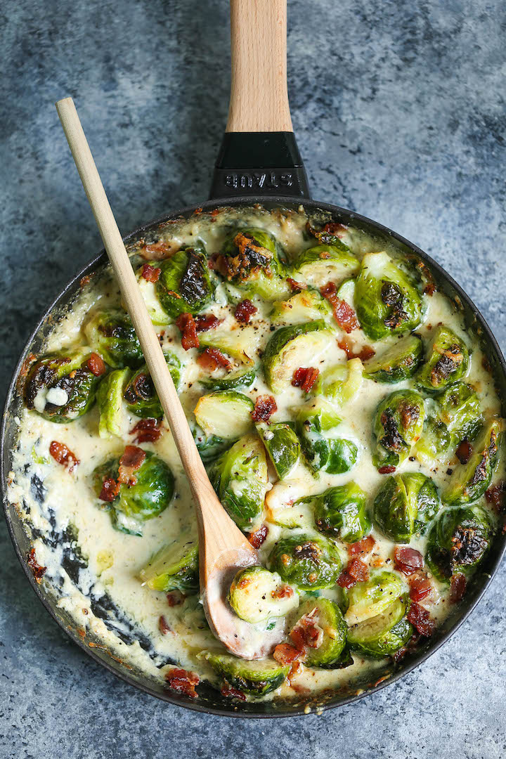 Brussels Sprouts Gratin - These brussels sprouts are absolutely to die for!!! So amazingly crisp-tender and baked perfectly in the BEST cream sauce ever!!!