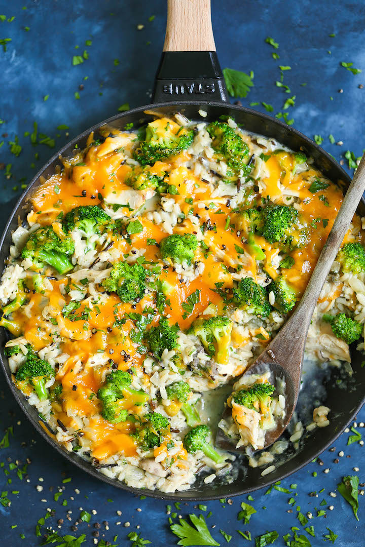 Cheesy Chicken and Broccoli Rice Casserole - ALWAYS A WINNER! Can be made ahead of time, and leftovers taste even better! So cheesy, comforting and hearty!