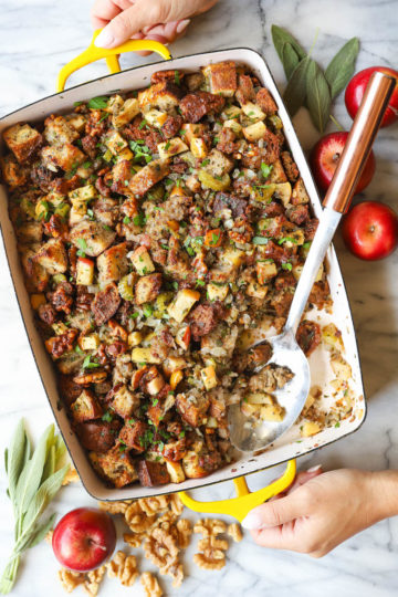 Apple Walnut Sausage Stuffing