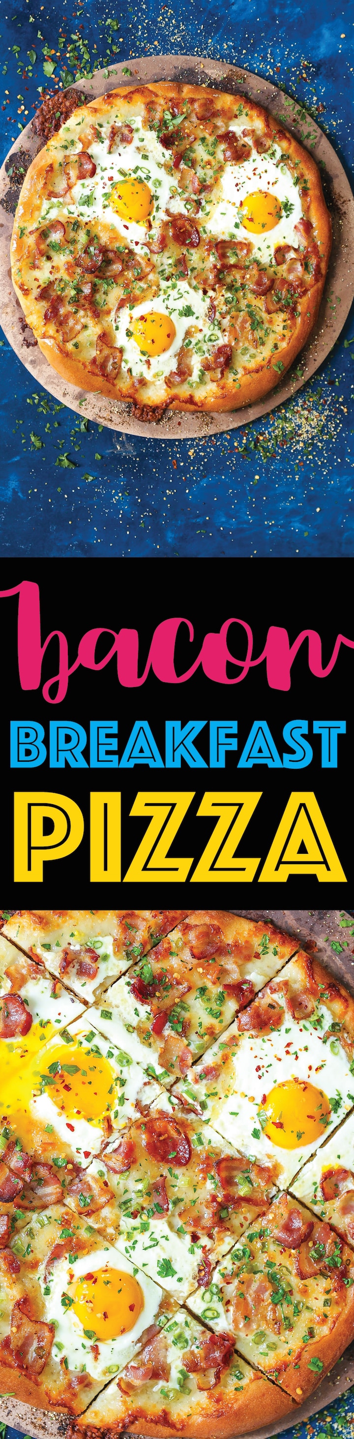 Bacon Breakfast Pizza - Your mornings just got better. It's the easiest pizza for breakfast! Loaded with crisp bacon bits, eggs and mozzarella cheese. It's breakfast at its best!