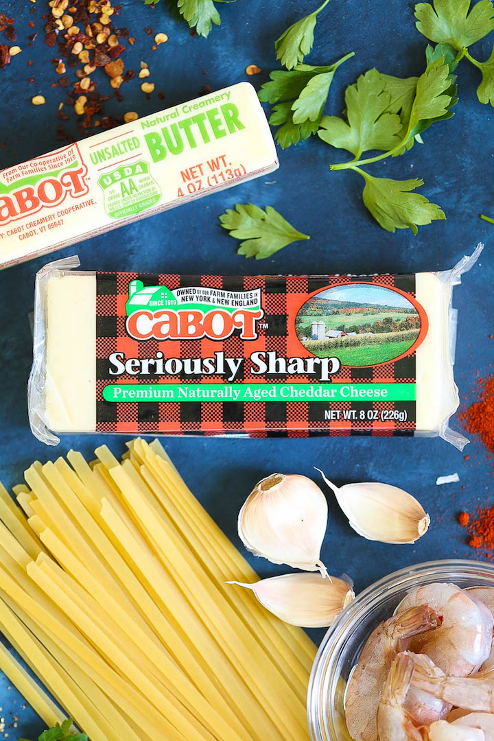 Shrimp Alfredo Fettuccine - Easy peasy weeknight alfredo made completely from scratch, made in 35 min or less! With the creamiest alfredo sauce ever with perfectly flavored, tender shrimp! This is comfort food at its best (and easiest!).