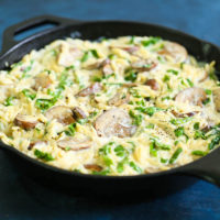 Creamy Mushroom Spinach Orzo