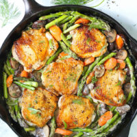 Skillet Chicken with Creamy Spring Vegetables