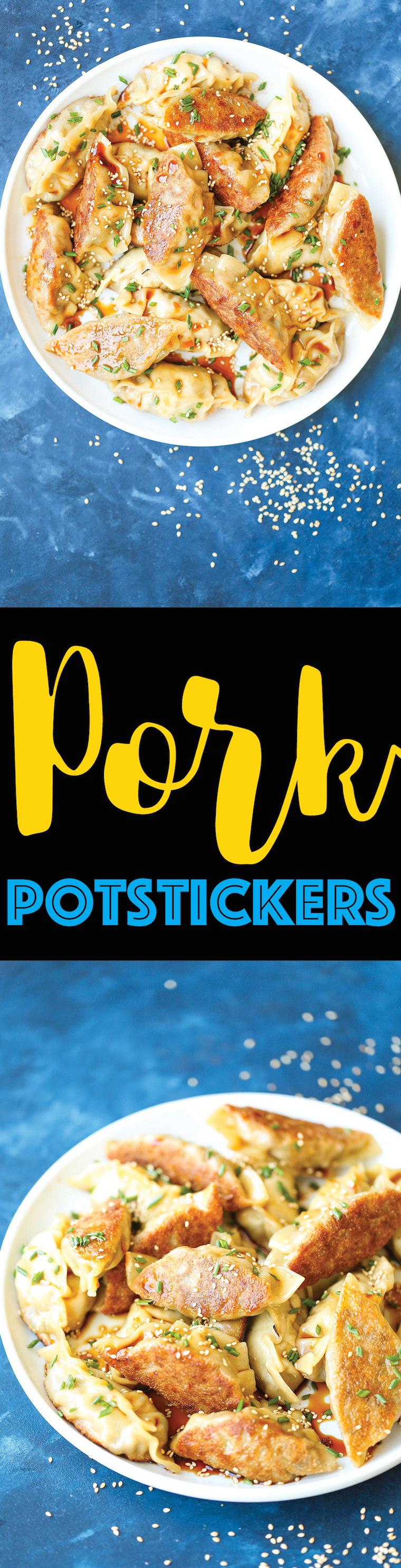 Pork Potstickers - Better-than-takeout potstickers you can make right at home! With a tender, flavorful pork filling with garlic, ginger and green onions!