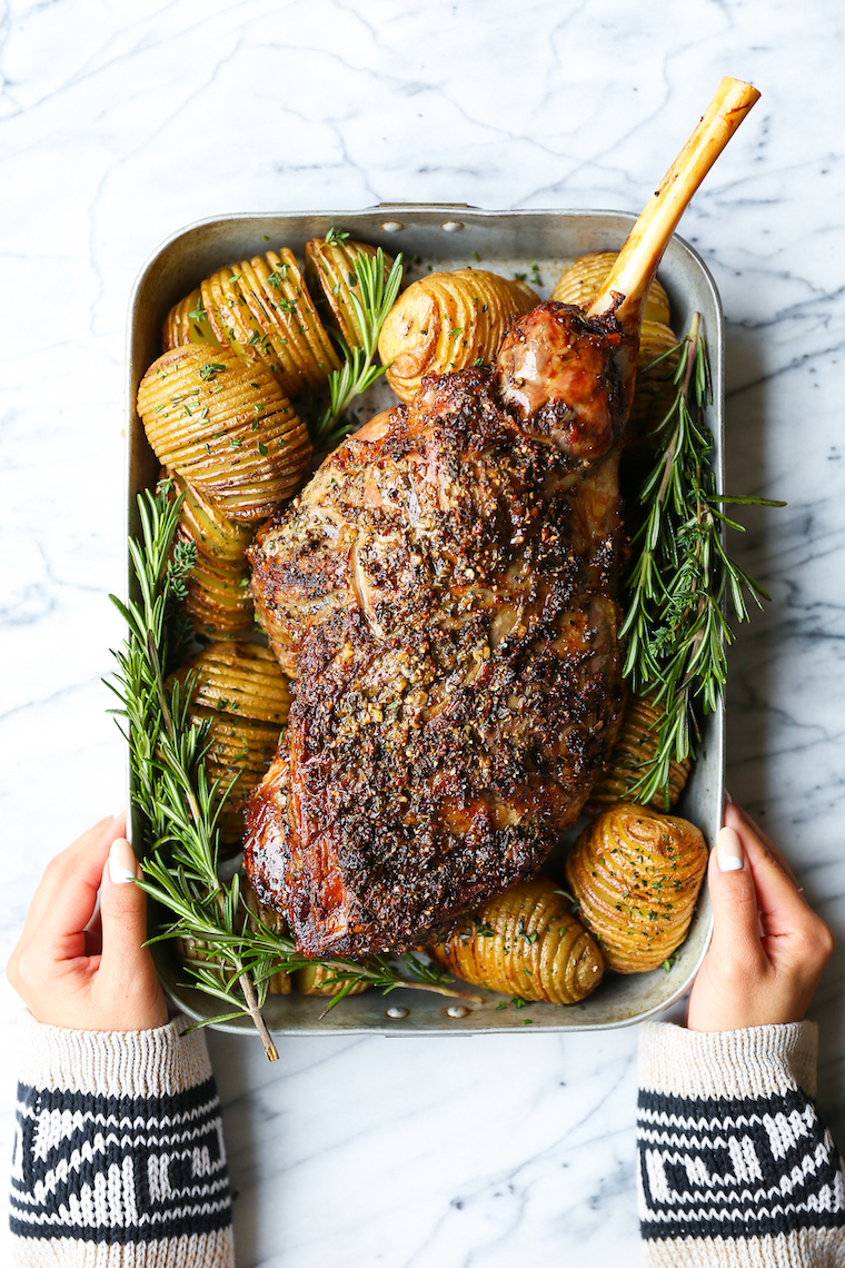 Roasted Leg of Lamb - An easy, fool-proof recipe, even for first-timers! So so tender and juicy, perfect for Easter, Christmas, and holidays!
