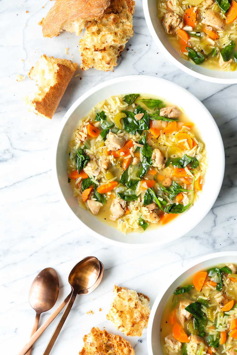 Slow Cooker Lemon Chicken Orzo Soup - The best kind of comfort food you can make right in your crockpot! Even the uncooked orzo cooks in the slow cooker!