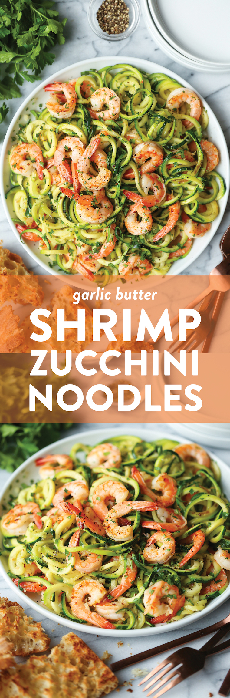 Garlic Butter Shrimp Zucchini Noodles