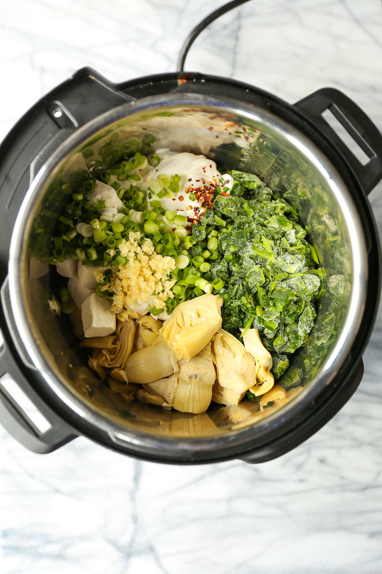 Instant Pot Spinach and Artichoke Dip - Seriously the EASIEST way to make this! Only 3 min in the IP using frozen spinach. No need to thaw and squeeze dry!