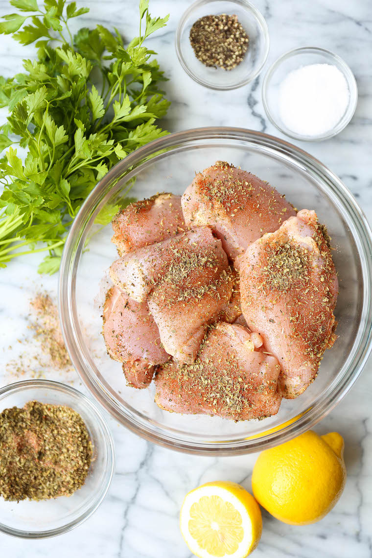 Grilled Greek Chicken Salad - The BEST Greek salad recipe you will ever have! With perfectly grilled, juicy chicken thighs and the most heavenly tzatziki dressing!