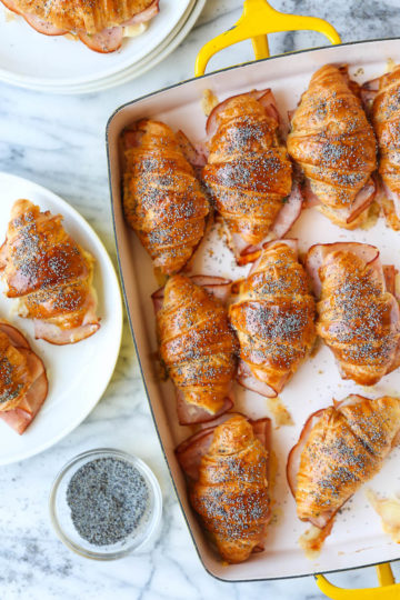 Baked Ham and Cheese Croissants