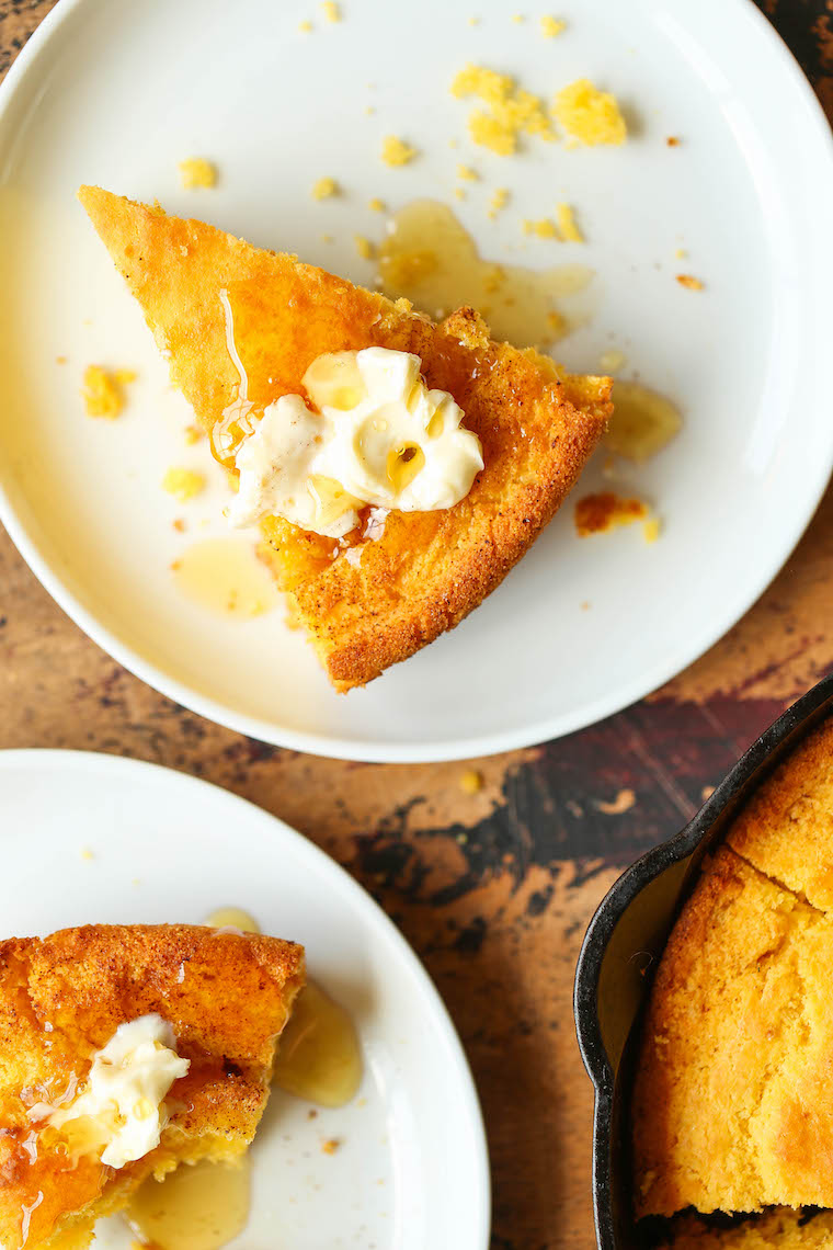 Buttermilk Cornbread - So easy! No mixer needed here! Amazingly moist and slightly sweet. A classic side dish loved by EVERYONE. Serve with butter. SO GOOD.