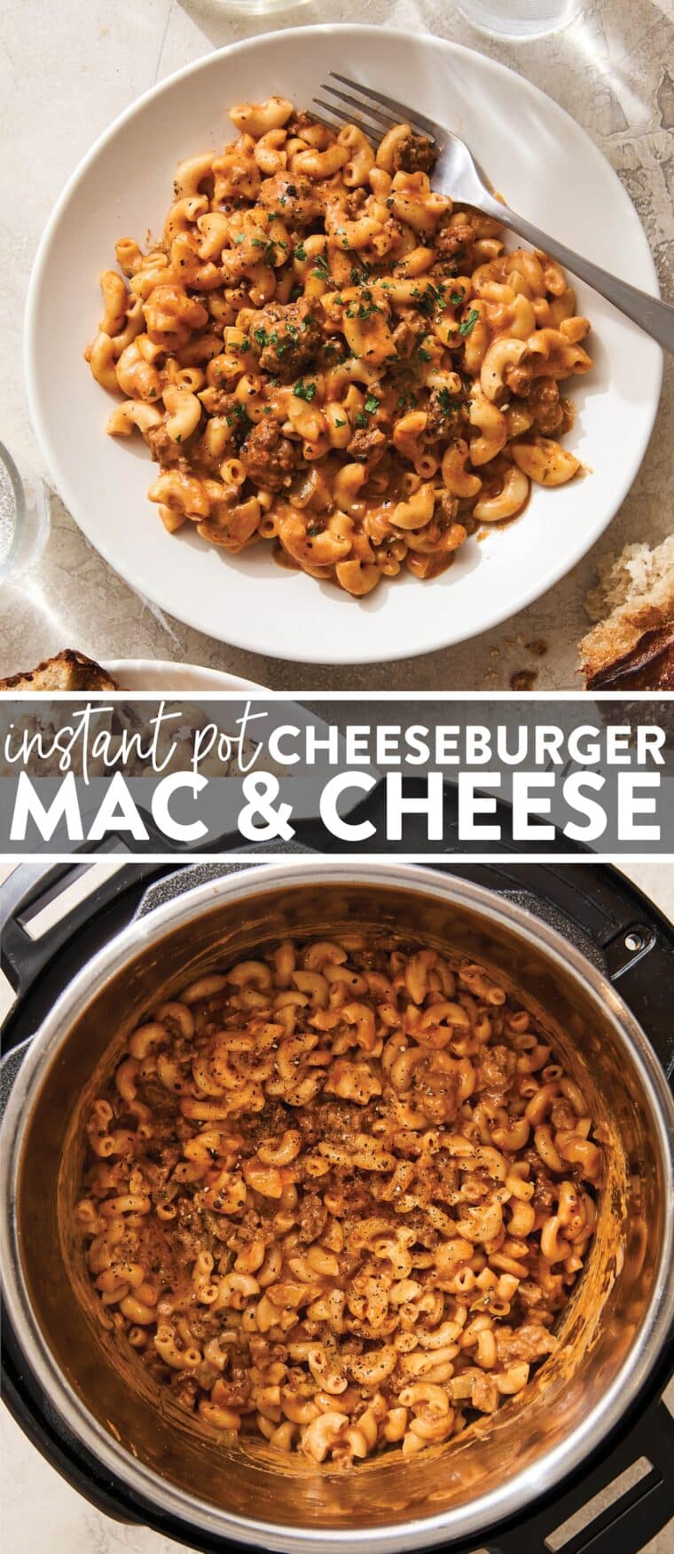 Instant Pot Cheeseburger Mac and Cheese - Homemade hamburger helper! Quick, easy, budget-friendly, and tastes SO much better than the boxed mix. A family (and childhood) favorite!