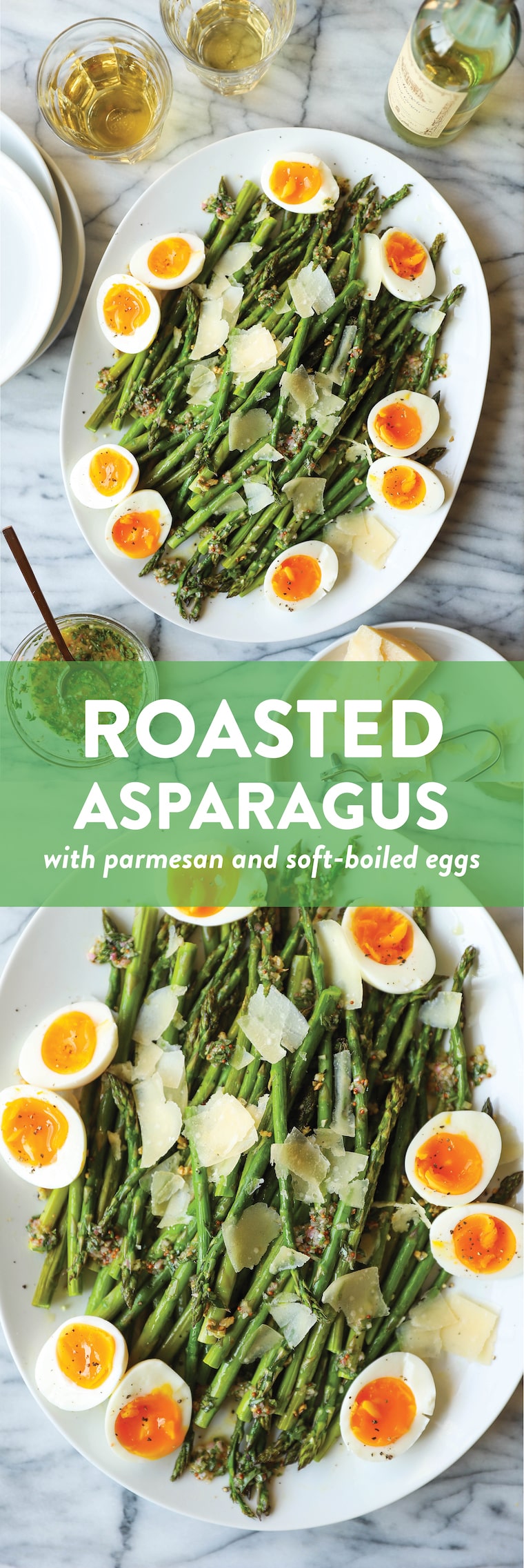 Roasted Asparagus with Parmesan + Soft-Boiled Eggs - This is truly the only way to prepare asparagus! Roasted perfectly until crisp-tender and served with a refreshing tarragon vinaigrette, soft-boiled eggs and freshly shaved Parmesan.